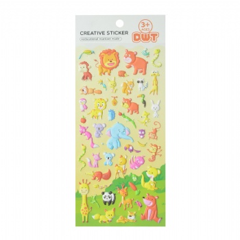 Animals Farm Small Puffy Stickers With 60pcs
