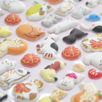 Lazy And Lovely Cats Play Puffy Stickers Manufacturer