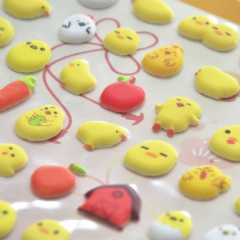 Mini Chicken Emoji 3D puffy Stickers For Activity Book