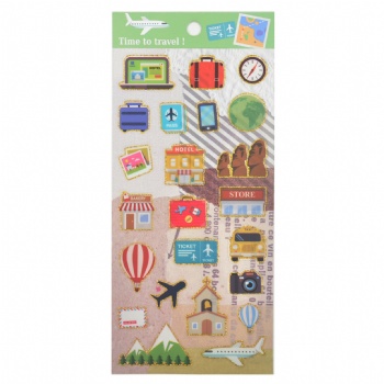 Sparkly Travel Time Vinyl Stickers To Decor Your Luggage