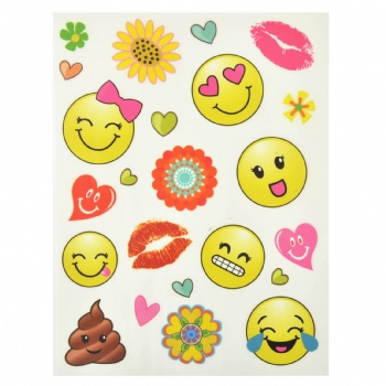 Custom Quality Fancy Emoji Decor Rub On Stickers