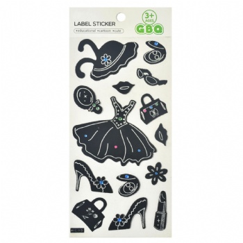 Novelty Color Diamond Dress Up Flocking Stickers For Play