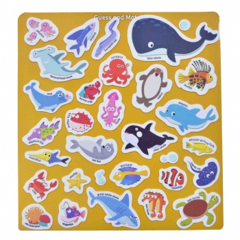 No Glue Electrostatic Reusable Silicon Sticker Ocean Animals Play Board